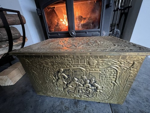 Embossed brass coal - coal, fireplace
