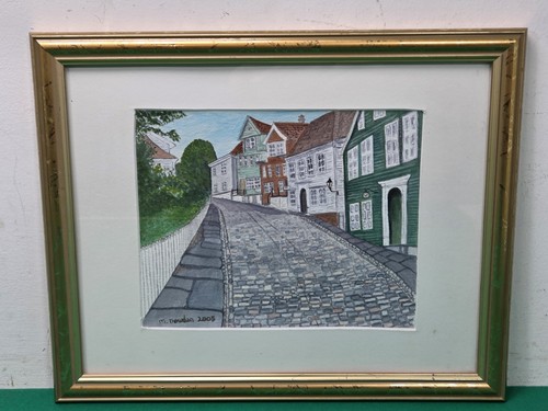 Framed 2005 cobbled street - framed,
