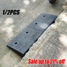 Heavy Duty 2pcs Rubber Kerb Door Step Ramps Wheelchair Mobility Scooter Access