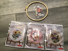 Set Of  3  Embroidery Kits  &
