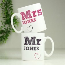 Set of 2 Personalised Mr & Mrs