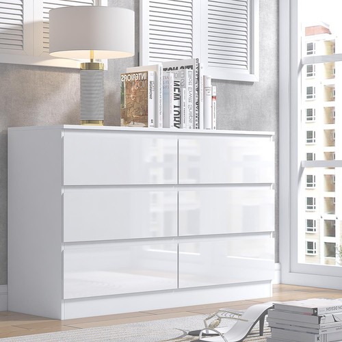 White gloss chest drawers - chest, of