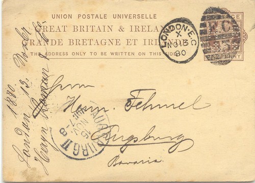 1880 1d postal - 1880,, qv