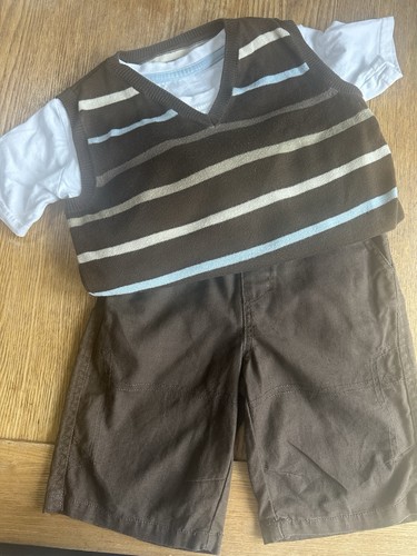 Boys next brown linen - brown, linen/cotton