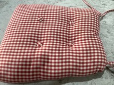 laura ashley red white gingham seat pad