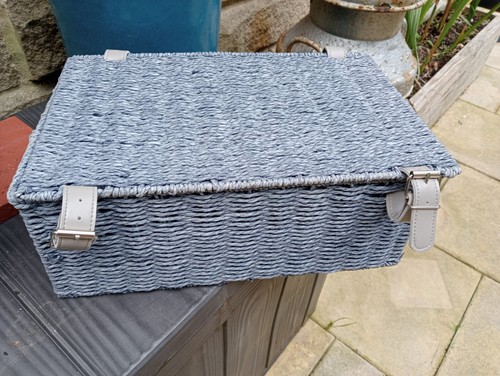 Lilac wicker hamper - lilac, with