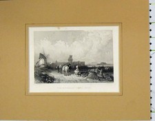 Original Old Antique Print