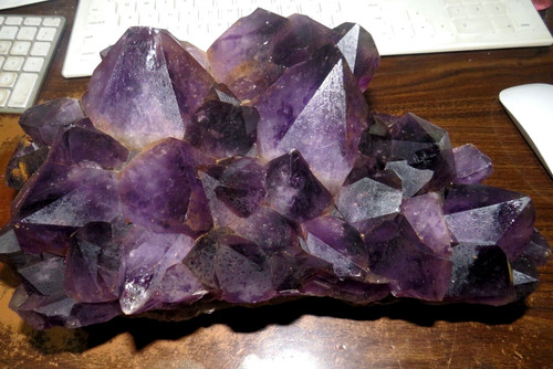 Huge amethyst crystal cluster - ,