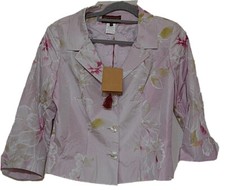 Renato Nucci Classic Elegant Pink Floral Print Silk Summer Jacket EU 42 UK 12