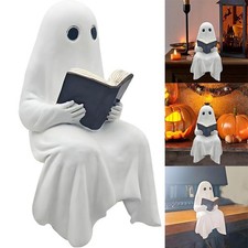 Halloween ghost reading book