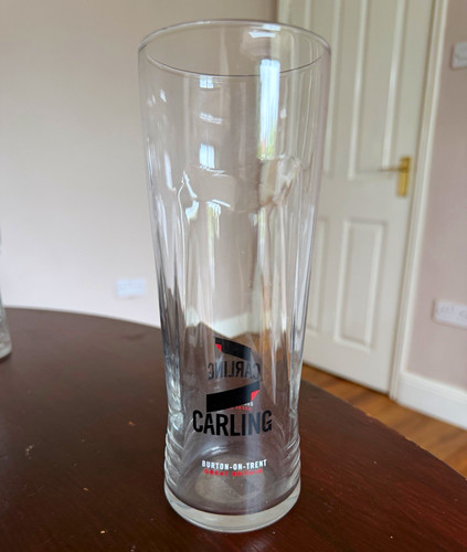 Carling lager pint beer glass - lager,