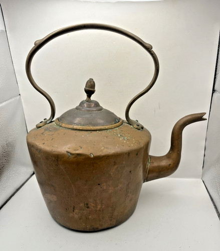 Antique solid copper kettle - antique,