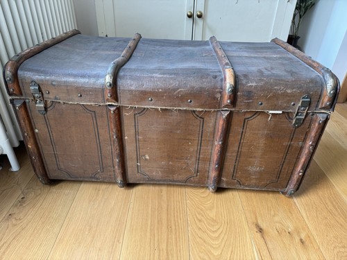 Antique vintage travel trunk - vintage,