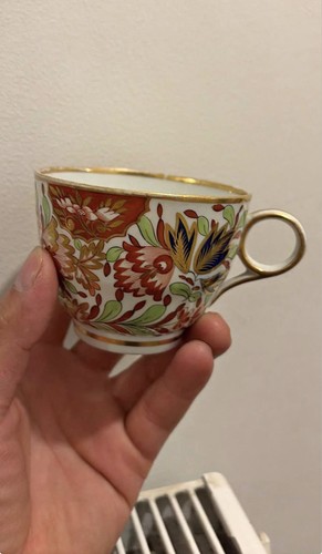 Porcelain teacup imari style - porcelain,