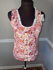 LOFT Floral Tank Top Pink