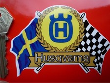 Husqvarna flags scroll classic - husqvarna, flags/scroll