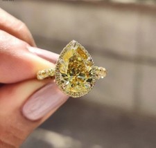 3.50 Ct Pear Natural Yellow