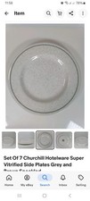 Set Of 7 Churchill Hotelware Super Vitrified Side Plates Grey and Brown Speckled