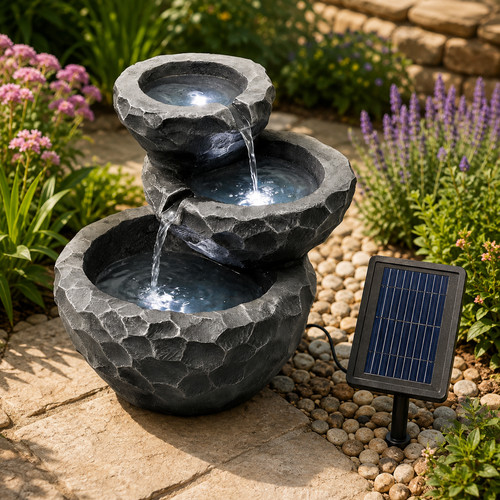 New solar water feature - solar,
