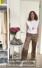 ZARA Wide Legs Trousers Size M Trinny *Super Rare* satin Animal Print ?Leopard