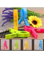 Towel Beach Clips X4 Pegs Laundry Cloths Large Clamps Sunbed Colorful Clamps