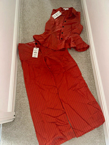 Zara women 2pc satin - zara,