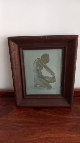 Vintage framed nude study - vintage,