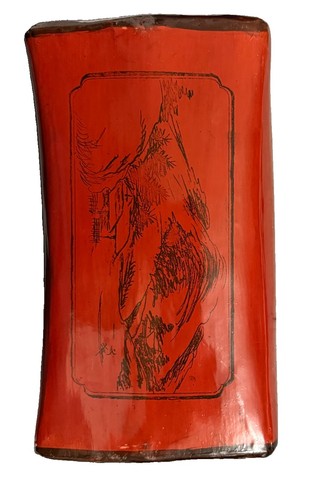 Chinese lacquered opium - lacquered, wood
