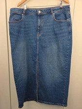 F&F Blue Denim Midi Skirt with