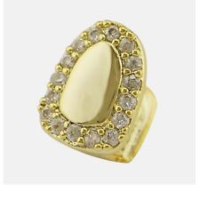 Single Grills Cap for Teeth, Hip Hop Jewelry Single Tooth Cap Round with Diamond