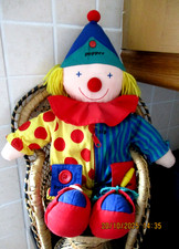 Vintage Boots Learn To Dress Clown Plush Toy 18” 1990s Zip Button Toggle Lace ++