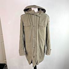 Vintage German Army Olive Green Parka Winter Coat + Removable Liner Mil Size 11