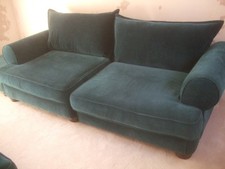 Furniture Village 4 Seater Sofa in teal polyester velvet