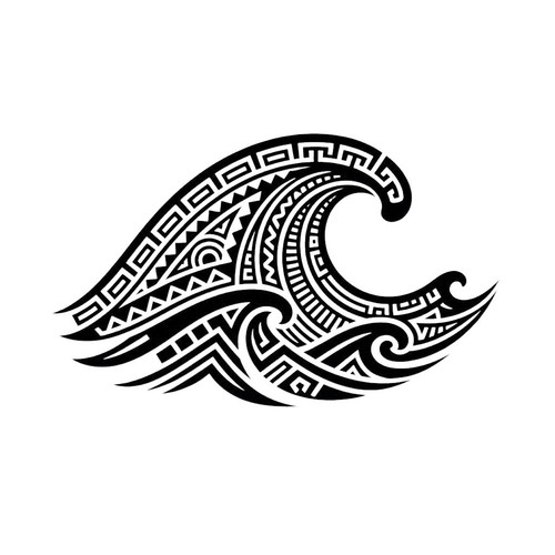 Aztec wave sticker tribal - wave,