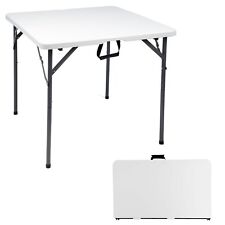 3FT SQUARE WHITE FOLDING TABLE FOR PICNIC/KITCHEN/CAMPING/DINNER/GARDEN/OUTDOOR