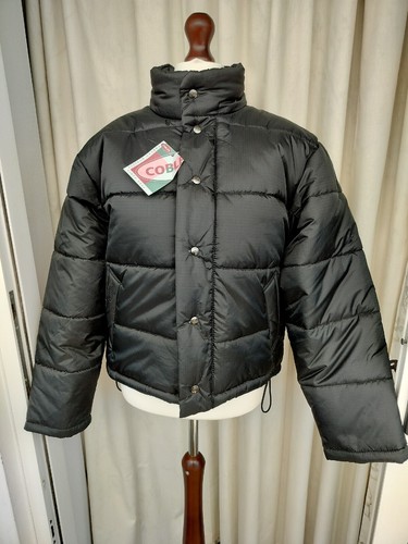 Black puffer jacket with hood - jacket,