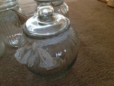 Vintage wedding sweetie cart Fluted Glass  Jar 1.6 Ltr