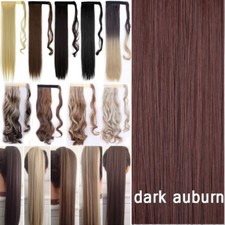 Long Ponytail Wrap Clip On Hair Extensions Natural Messy Curly Fake Hair Piece T