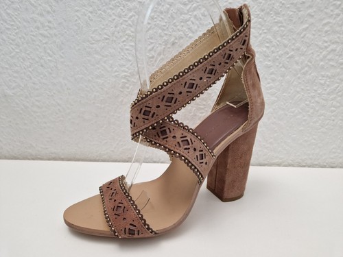 Zara suede sandals laser cut