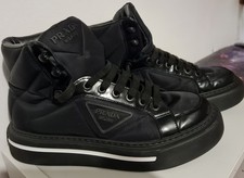Men Prada Excellent ConditionRe-Nylon quilted high-top leather sneakers Size 8