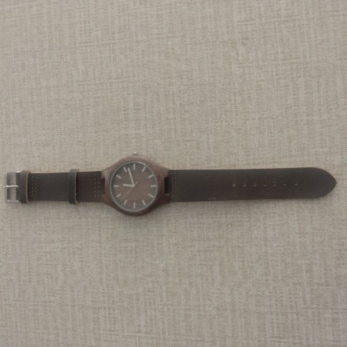 Wood watch with brown genuine - watch,