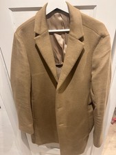 Men’s XL Reiss Beige Wool Overcoat MINT CONDITION WORN ONCE