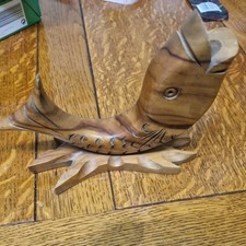 Hand Made Carved Wood Fish