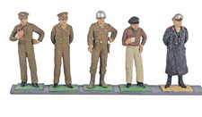 Lot Of 5 T Famous WWII Generals Soldiers Axis Figures Unboxed Diecast Vintage.