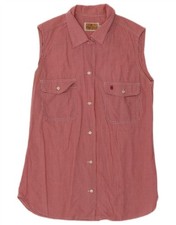 CONTE OF FLORENCE Womens Sleeveless Shirt UK 14 Large Red Gingham EZ07