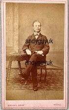 CDV POCKLINGTON COLLECTION SEATED MAN BY BROOKS YORK ANTIQUE PHOTO