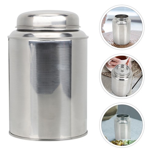 Large metal tea canister - metal,
