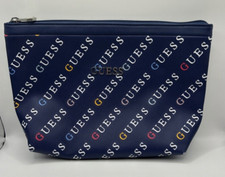 Genuine Guess Blue Logo Vanity / Toiletries Bag Medium ( 29 x 21cms )