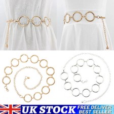 Women circle metal chain belt - women,