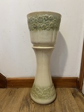 Vintage West German Pot Holder and Stand Jardiniere Floral Design Mid Century